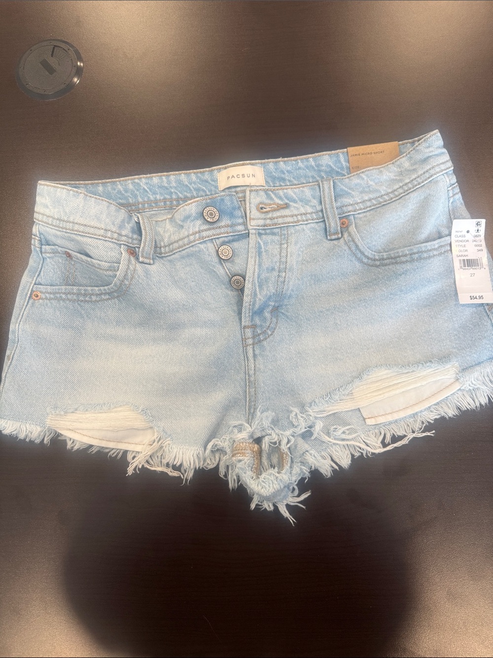 PacSun Light Jamie Micro Cutoff Denim Shorts NWT Size 27